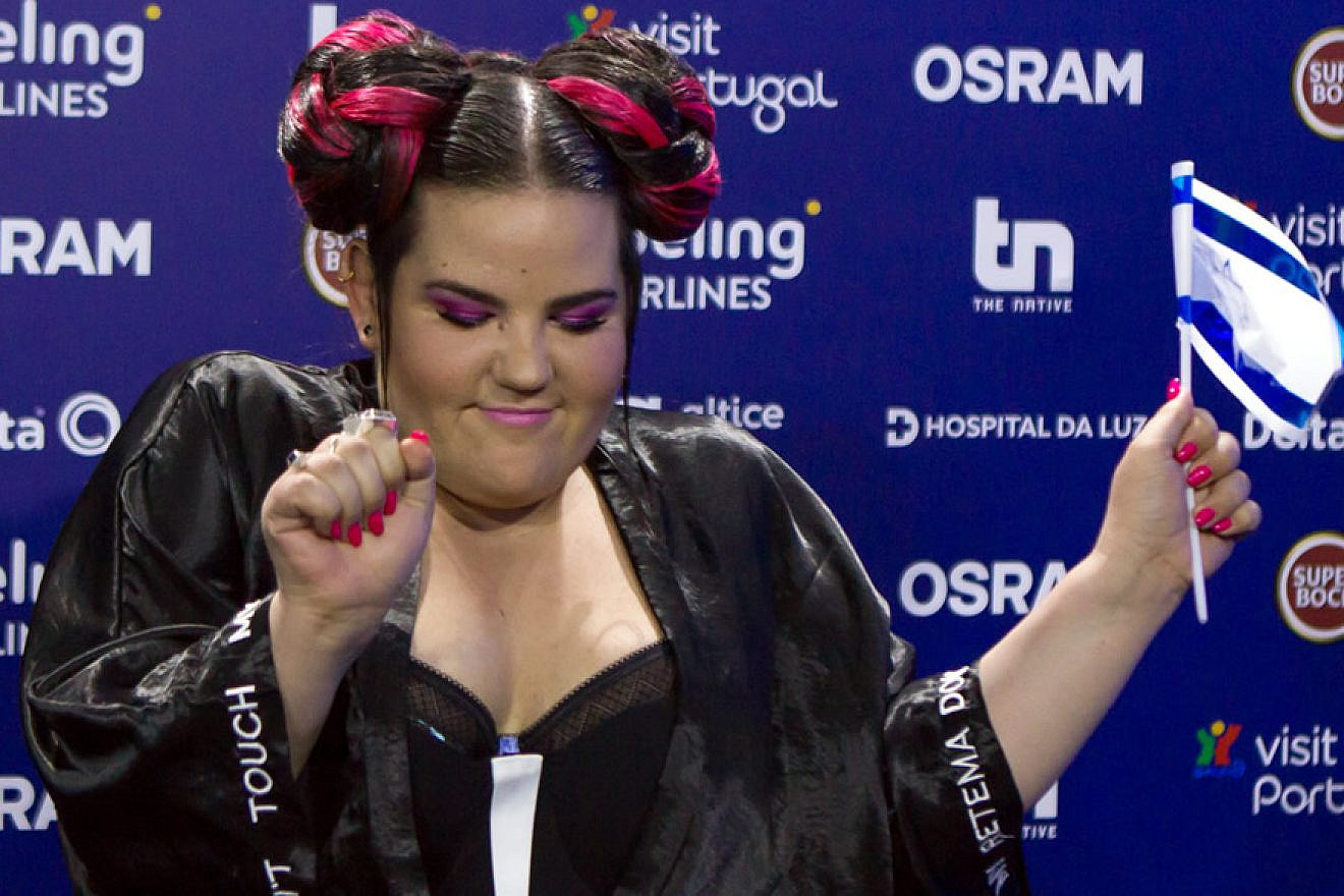 Israel contestant Netta Barzilai after the first semi-final round of the 2018 Eurovision Song Contest on May 8, 2018. Credit: Wouter van Vliet, EuroVisionary via Wikimedia Commons.