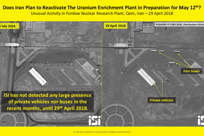 Recent activity at the Fordow nuclear facility in Iran. Credit: ImageSat International.