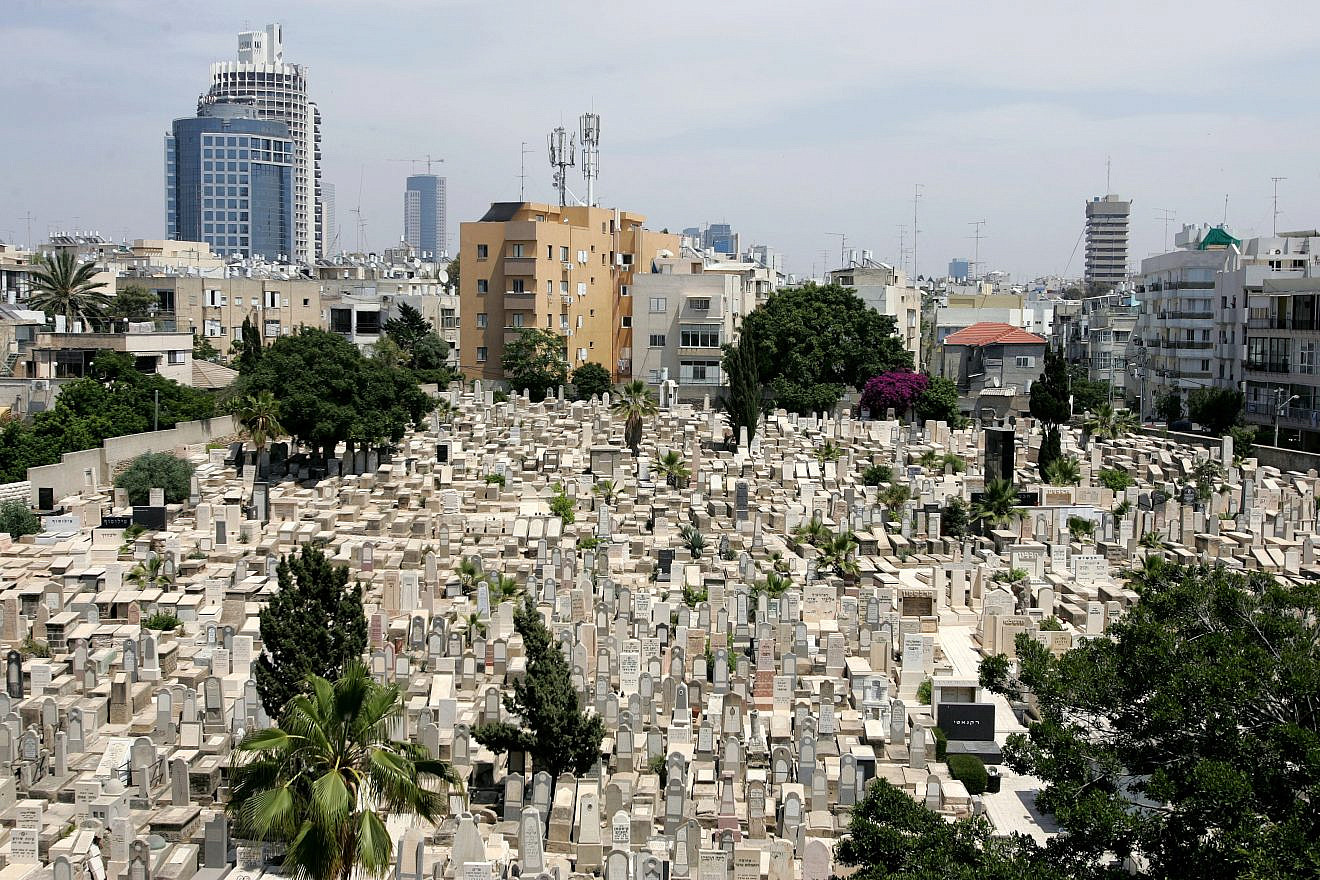 A view of the Trumpeldor cemetery, built in 1902 by one of Tel Aviv’s founders, Shimon Rokach. It’s named after Yosef Trumpeldor, a Jewish Russian war hero who lived in the beginning of the 20th century. Many of the city’s founding fathers, central Zionist and cultural figures are buried here. Credit: Moshe Shai/Flash90.