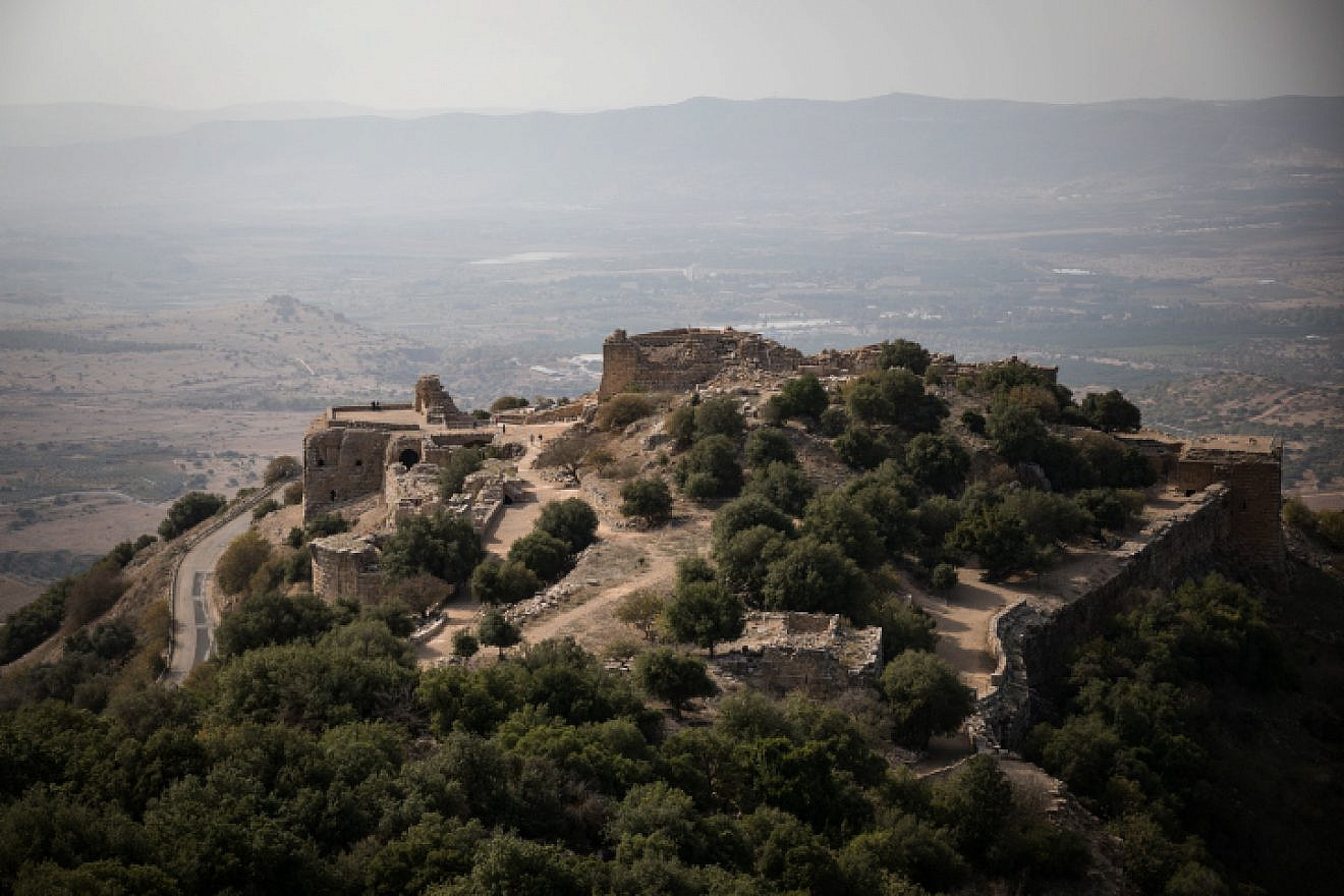 The Nimrod Fortress, a medieval Muslim castle on the southern slopes of Mount Hermon. Built around 1229, the fortress overlooks the Golan Heights and was built with the purpose of guarding a major access route to Damascus against armies coming from the West. Nov. 18, 2017. Photo by Hadas Parush/Flash90.