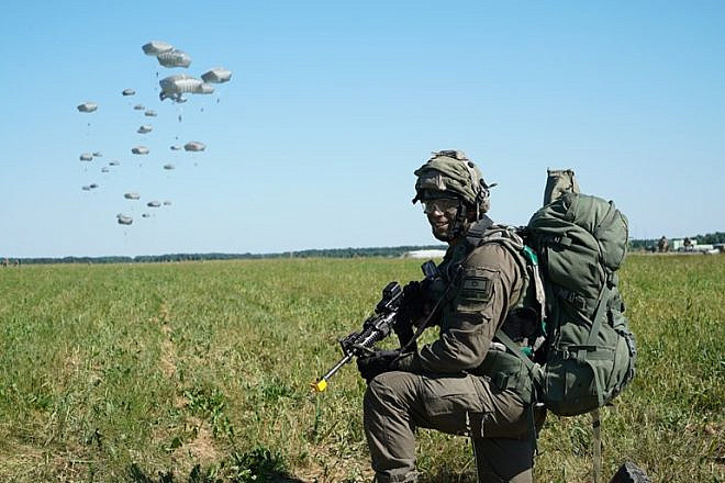 Israel Defense Forces paratroopers training in Poland. Credit: IDF Spokespersons Unit.