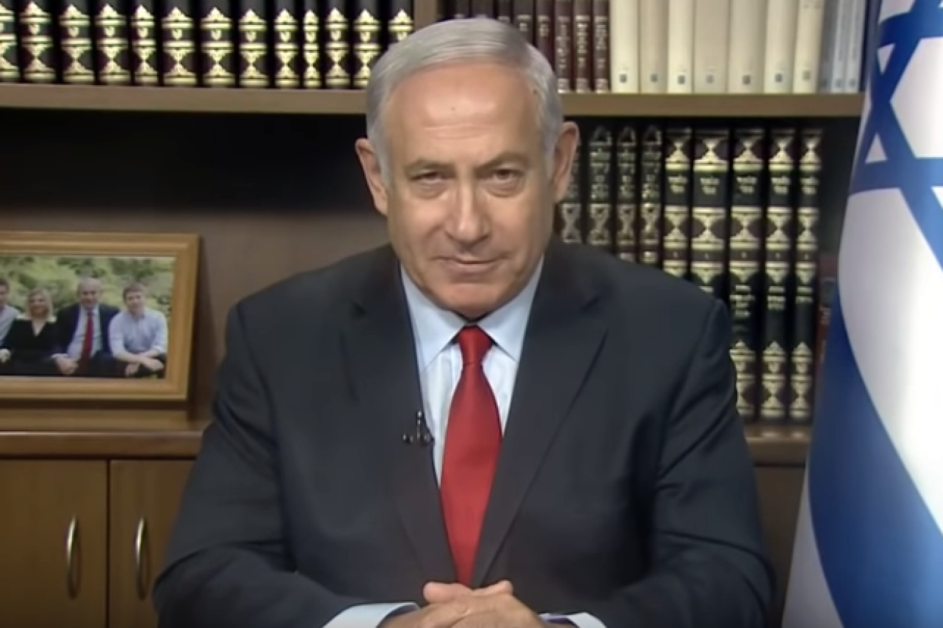 Israeli Prime Minister Benjamin Netanyahu addresses participants at the 13th annual CUFI summit, held from July 23-24, 2018. Screenshot: YouTube.