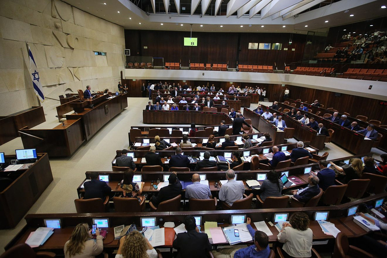 View of a plenum session in the assembly hall of the Israeli parliament, on July 2, 2018. Photo by Flash90.