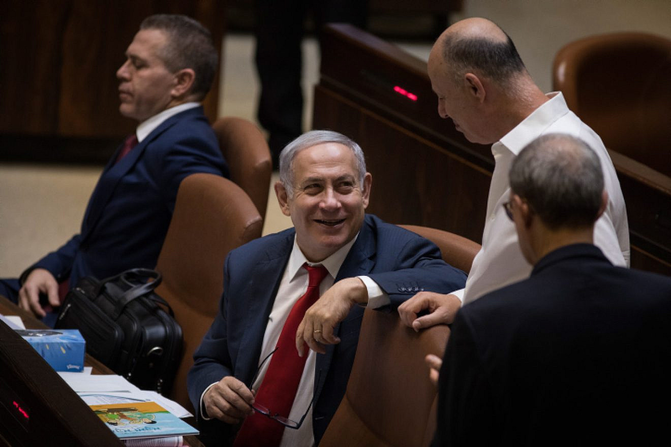 Israeli Prime Minister Benjamin Netanyahu attends the Knesset Plenary Hall session ahead of the vote on Israel's nationality bill, which will solidify the foundation of a Jewish state for the Jewish people. July 18, 2018. Photo by Hadas Parush/Flash90.