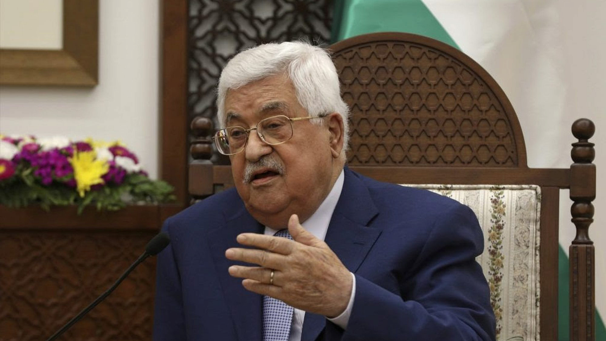 Palestinian Authority leader Mahmoud Abbas in the West Bank city of Ramallah on June 27, 2018. Photo: Alaa Badarneh/AP.