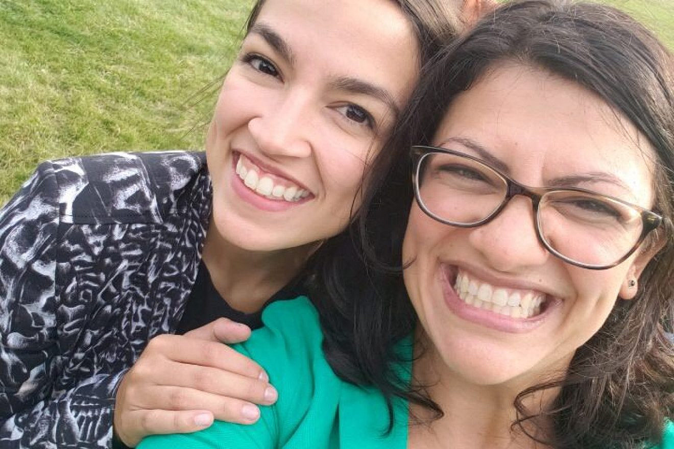 Rashida Tlaib (right), a Palestinian American who recently won her race for Congress in Michigan, appearing along with fellow incoming Democrat from New York Alexandria Ocasio-Cortez. Credit: Rashida Tlaib/Twitter.