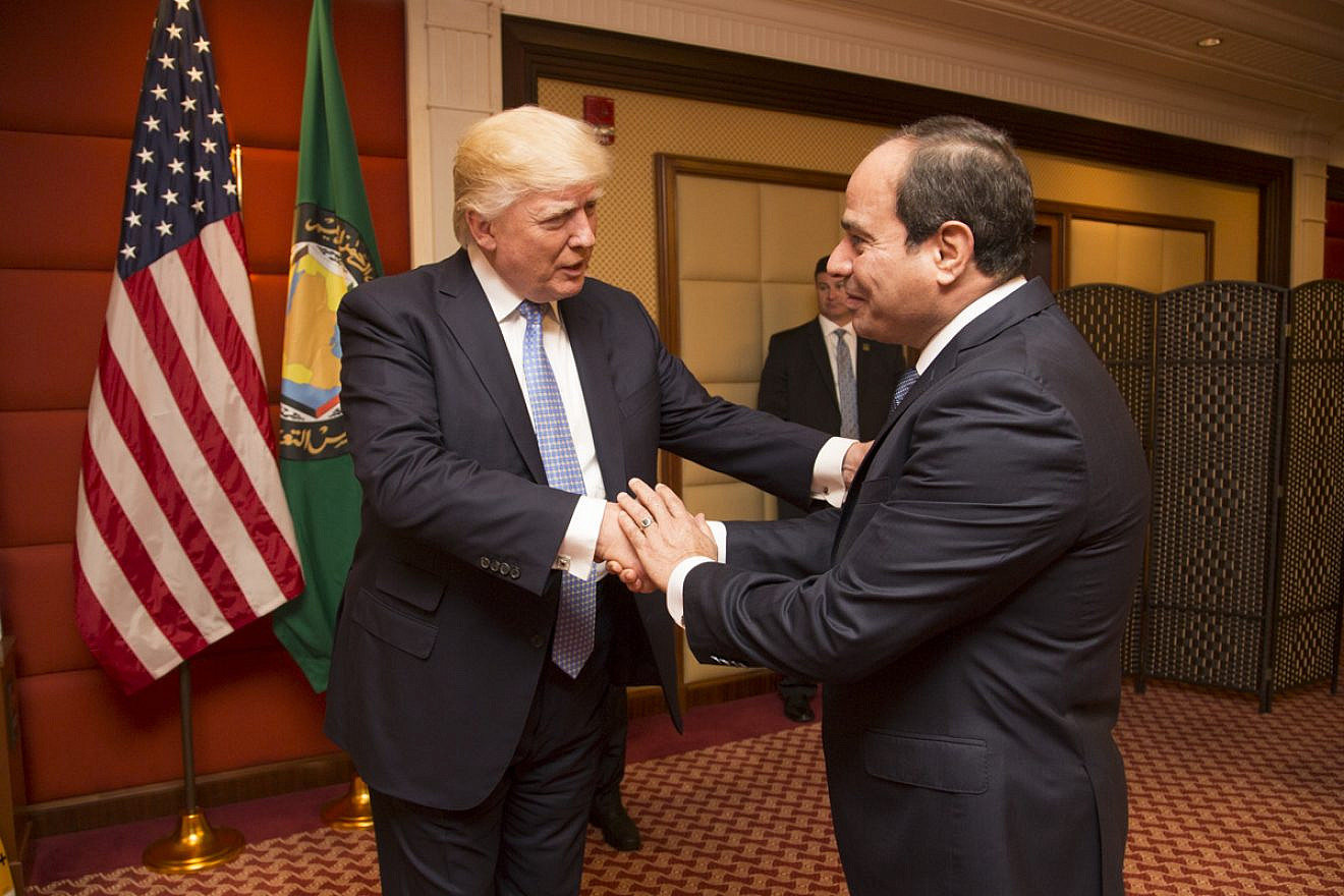 U.S. President Donald Trump greets Egyptian President Abdel Fattah el-Sisi prior to their bilateral meeting on May 21, 2017, at the Ritz-Carlton Hotel in Riyadh, Saudi Arabia. Credit: Official White House Photo by Shealah Craighead.