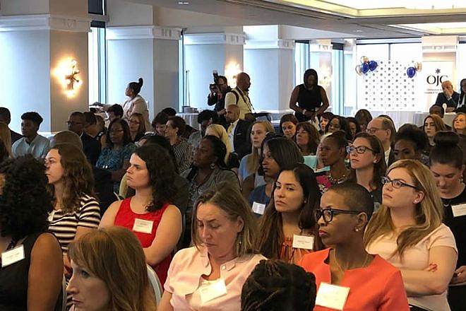 Some 200 young professionals gathered in Philadelphia on July 31 for the “Honoring Lauren Simmons, the Lone Woman on Wall Street: Empowering Minorities” event on  July 31, 2018. Credit: Orthodox Jewish Chamber of Commerce.