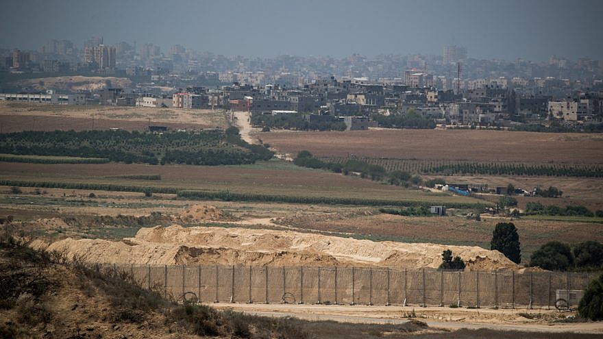 A view of the Gaza Strip as seen from the Israeli side of the border on Aug. 9, 2018. Photo by Yonatan Sindel/Flash90.