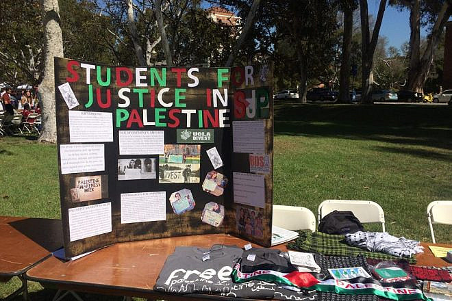 A Students for Justice in Palestine (SJP) display at UCLA. Credit: SJP UCLA via Facebook.