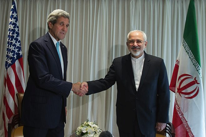 U.S. Secretary of State John Kerry meets with Iranian Foreign Minister Javad Zarif in Geneva, Switzerland, in 2015. Credit: U.S. Mission/Eric Bridiers.