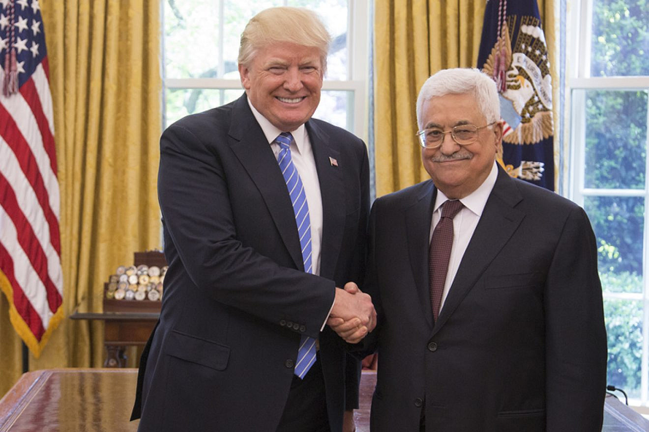 U.S. President Donald Trump and Palestinian Authority leader Mahmoud Abbas in the Oval Office of the White House in Washington, D.C., on May 3, 2017. Credit: Official White House Photo by Shealah Craighead.