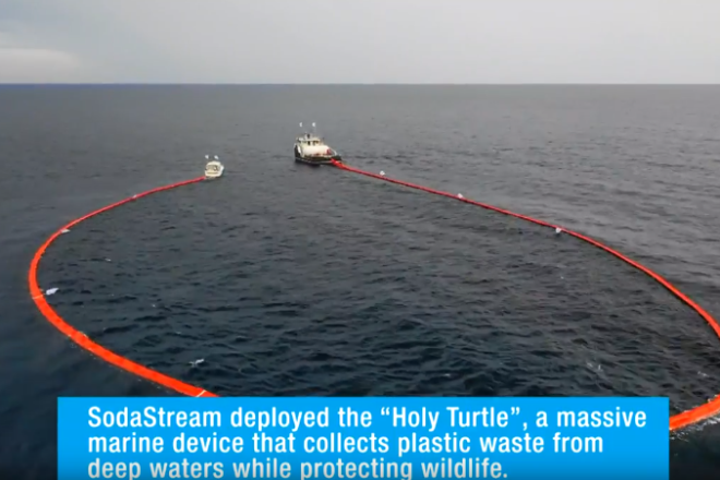 SodaStream’s “Holy Turtle” in action off the coast of Honduras. Source: Screenshot.