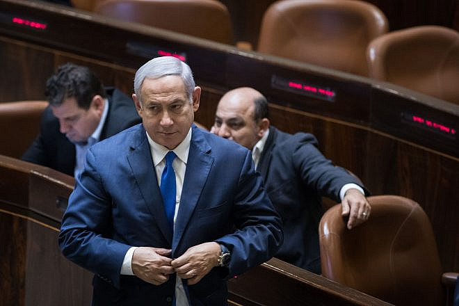 Israeli Prime Minister Benjamin Netanyahu in the Knesset on Nov. 19, 2018. Credit: Hadas Parush/Flash90.