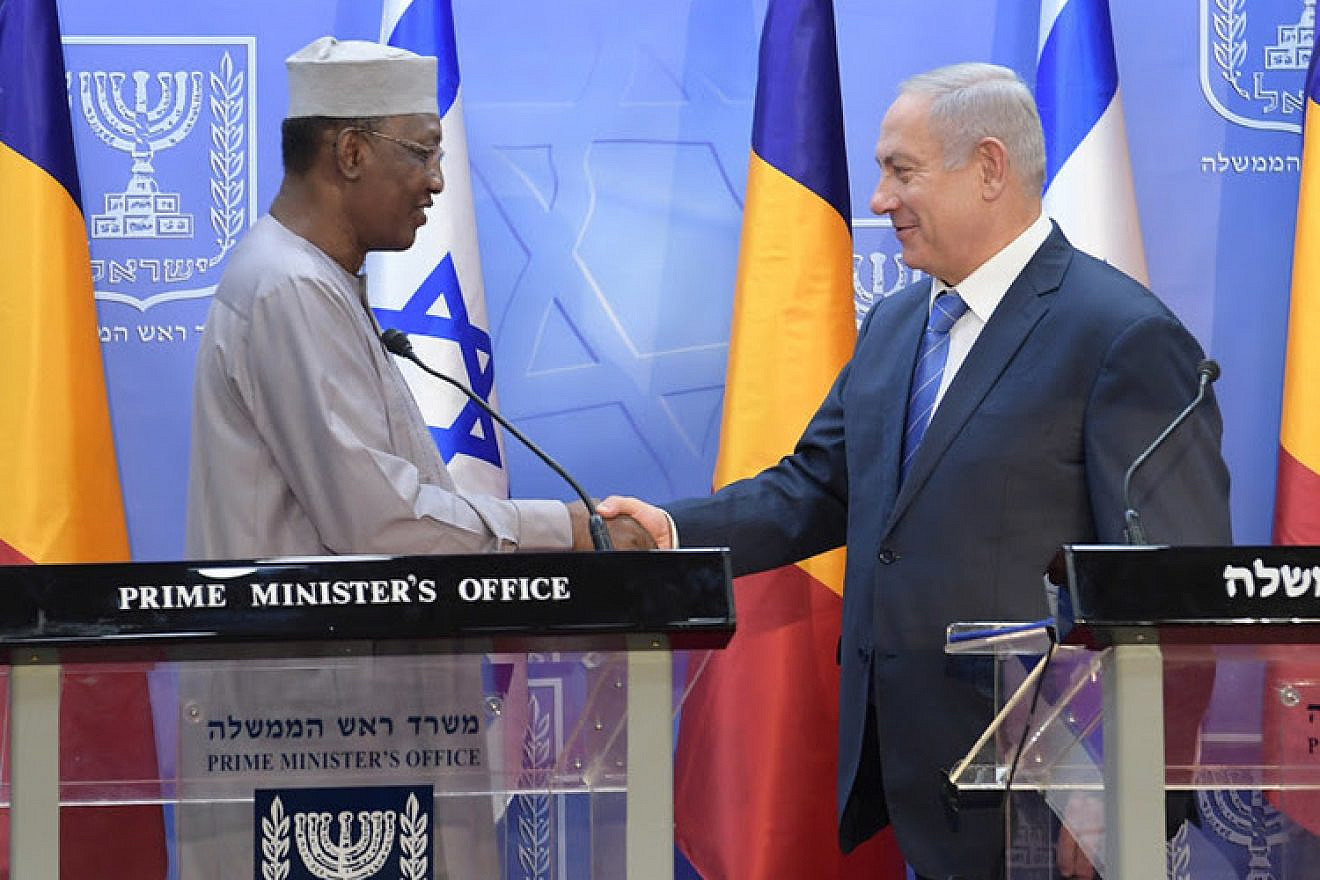 Israeli Prime Minister Benjamin Netanyahu with Chadian President Idriss Déby on Nov. 25, 2018. Photo by Amos Ben-Gershom/GPO.