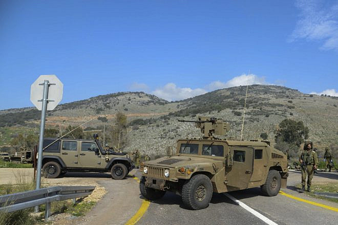 The site where seven Israeli soldiers were wounded when an Israeli army patrol came under anti-tank fire from Hezbollah operatives in the northern Mount Dov region along the Israeli  border with Lebanon, on Jan. 28, 2015. Photo by Ancho Gosh/Flash90.