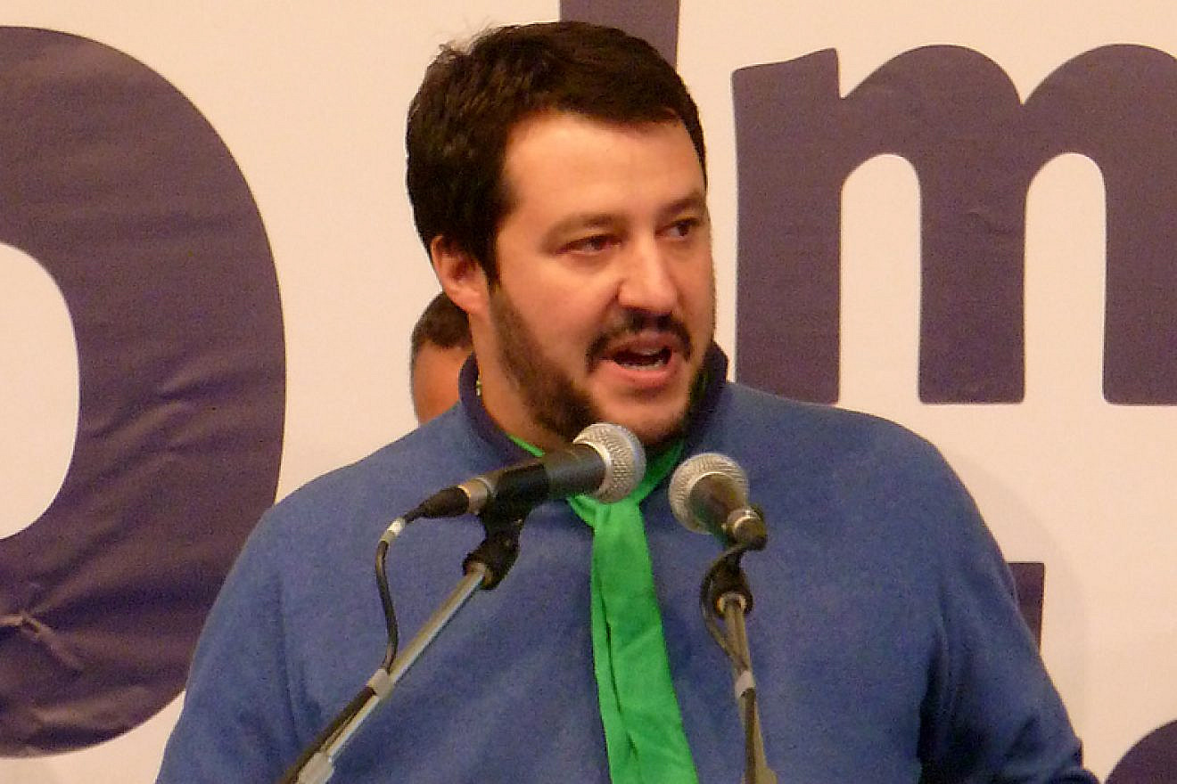 Matteo Salvini speaks during a Lega Nord rally in 2013. Credit: Fabio Visconti via Wikimedia Commons.