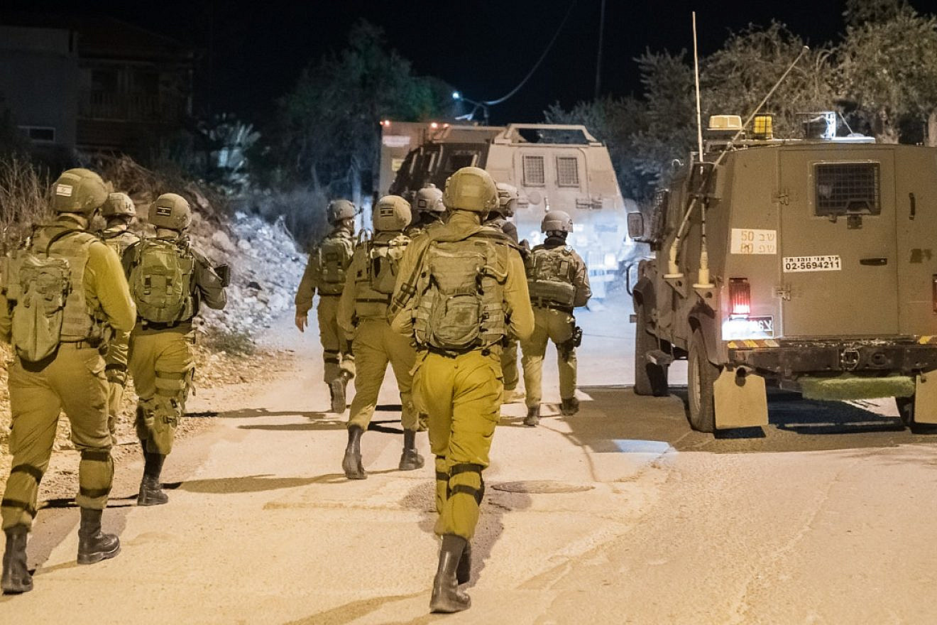 Israel Defense Forces conduct security operations in the West Bank in December 2018. Credit: IDF Spokesperson’s Unit.