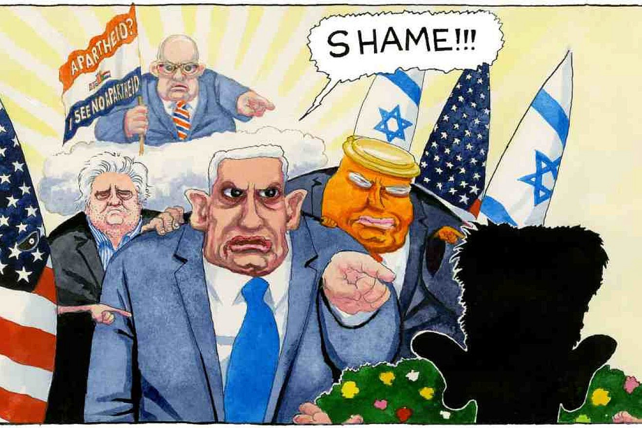 Steve Bell on British Labour Party leader Jeremy Corbyn’s row with Benjamin Netanyahu. Source: “The Guardian.”