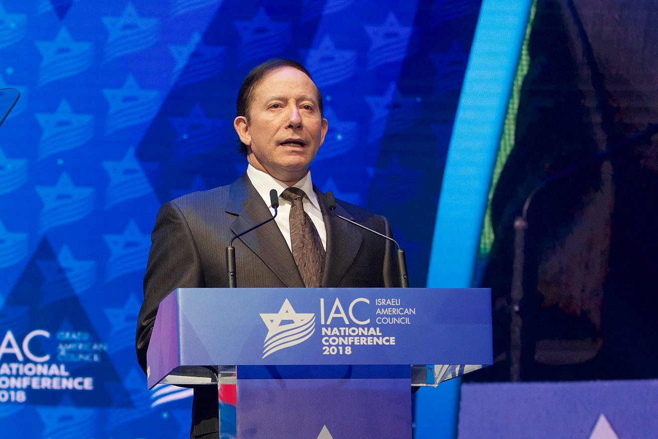 Israeli-American Council chairman Adam Milstein addressing the IAC conference in Washington, D.C. November 2018. Credit: Perry Bindelglass.