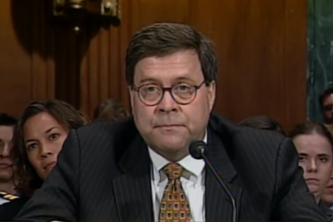 William Barr speaking to the Senate Judiciary Committee on June 15, 2005. Credit: C-SPAN/Wikimedia Commons.