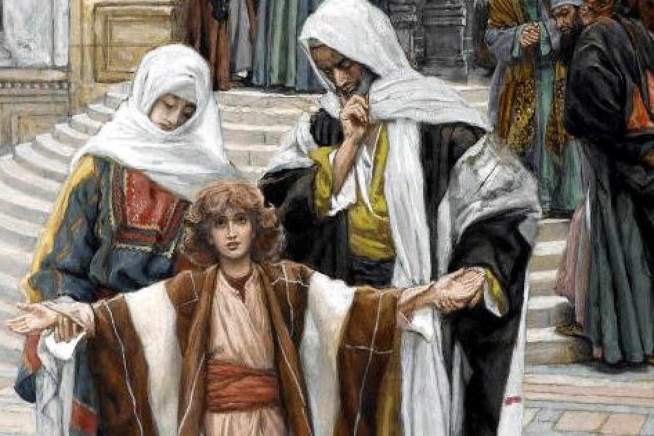 James Tissot's depiction of a young Jesus at the Temple in Jerusalem (Luke 2:46), c. 1890 Brooklyn Museum. Credit: Wikimedia Commons.