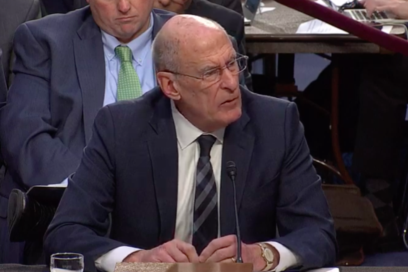 Dan Coats , U.S. director of national intelligence, testifies in front of the Senate Intelligence Committee about Iranian nuclear activity, Jan. 29, 2019.