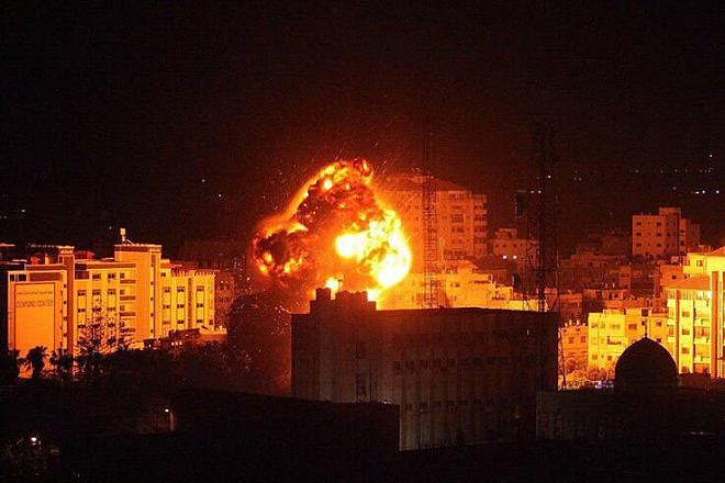 A view of an Israeli airstrike in the Gaza Strip on March 25, 2019. Credit: IDF Spokesperson's Unit.