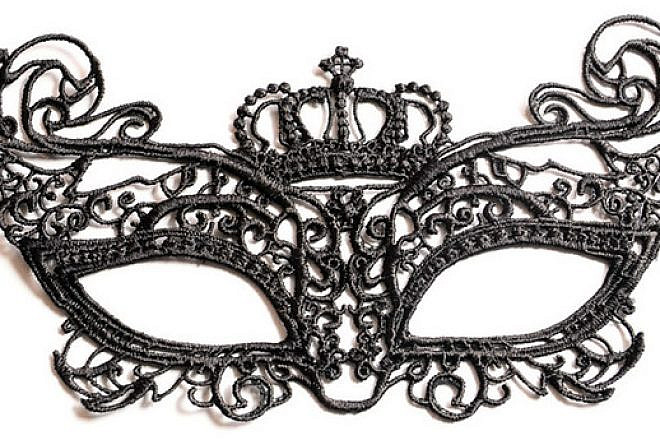 Costume mask with crown at the top for Purim.