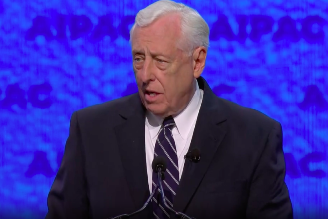 House Majority Leader Steny Hoyer (D-Md.) addresses the 2019 AIPAC Policy Conference in Washington, D.C. Credit: Screenshot.