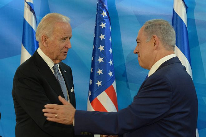 Then-Israeli Prime Minister Benjamin Netanyahu meets with then-U.S. Vice President Joe Biden at the Prime Minister's Office in Jerusalem, March 9, 2016. Photo by Amos Ben Gershom/GPO.