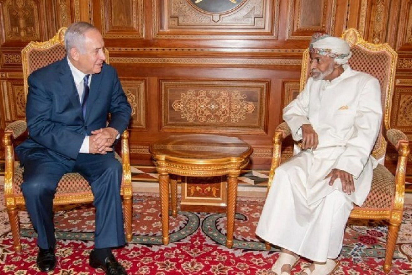Israeli Prime Minister Benjamin Netanyahu meeting with Oman’s Sultan Qaboos in the Omani capital of Muscat, Oct. 26, 2018. Credit: Press TV-Iran.