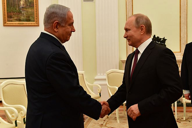 Israeli Prime Minister Benjamin Netanyahu and Russian President Vladimir Putin in Moscow on April 4, 2019. Credit: Kobi Gideon/GPO.