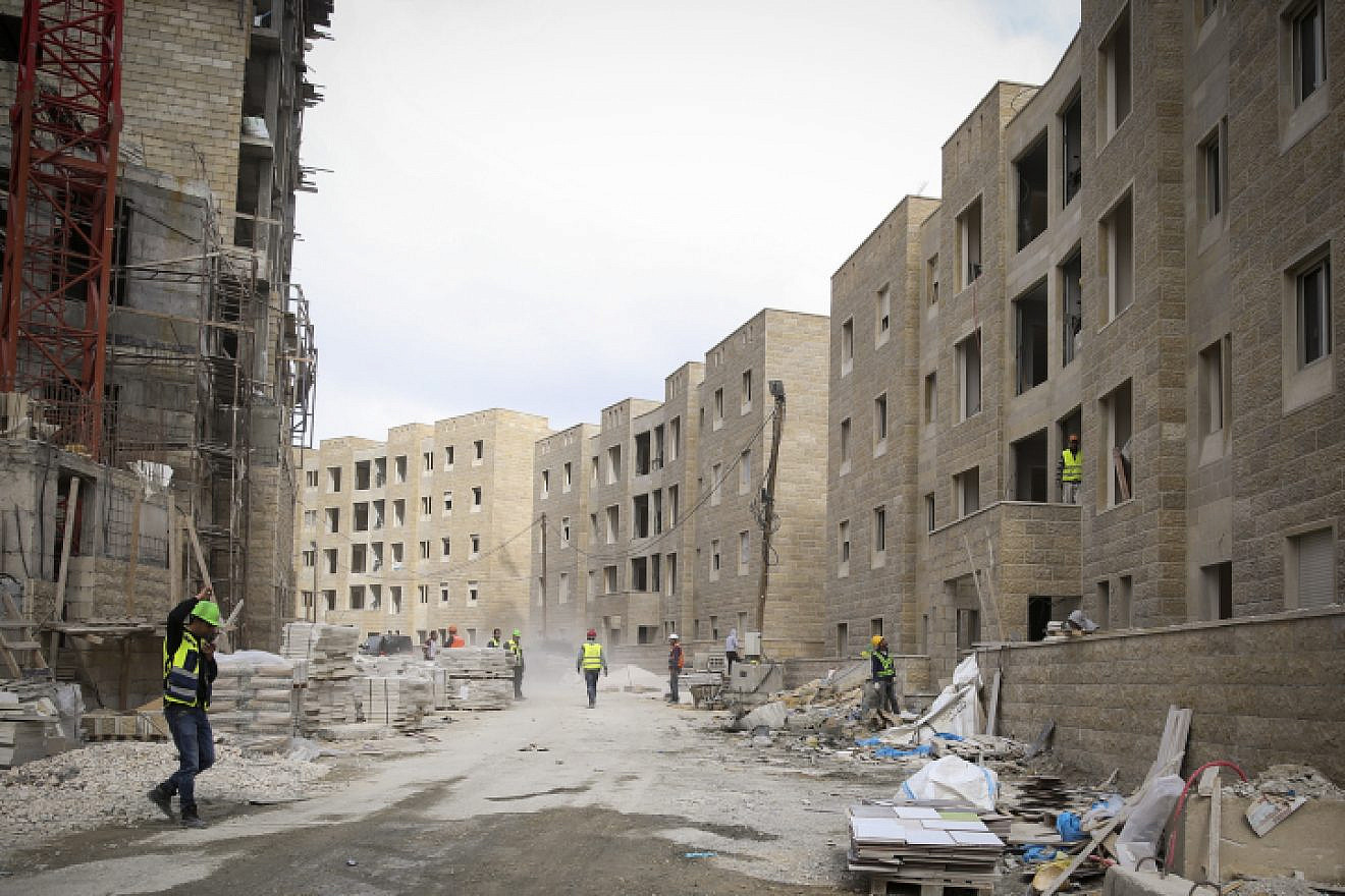 View of the construction site of the new Palestinian city of Rawabi, on Feb. 23, 2014. It is expected to accommodate 40,000 people. Photo by Hadas Parush/Flash 90.