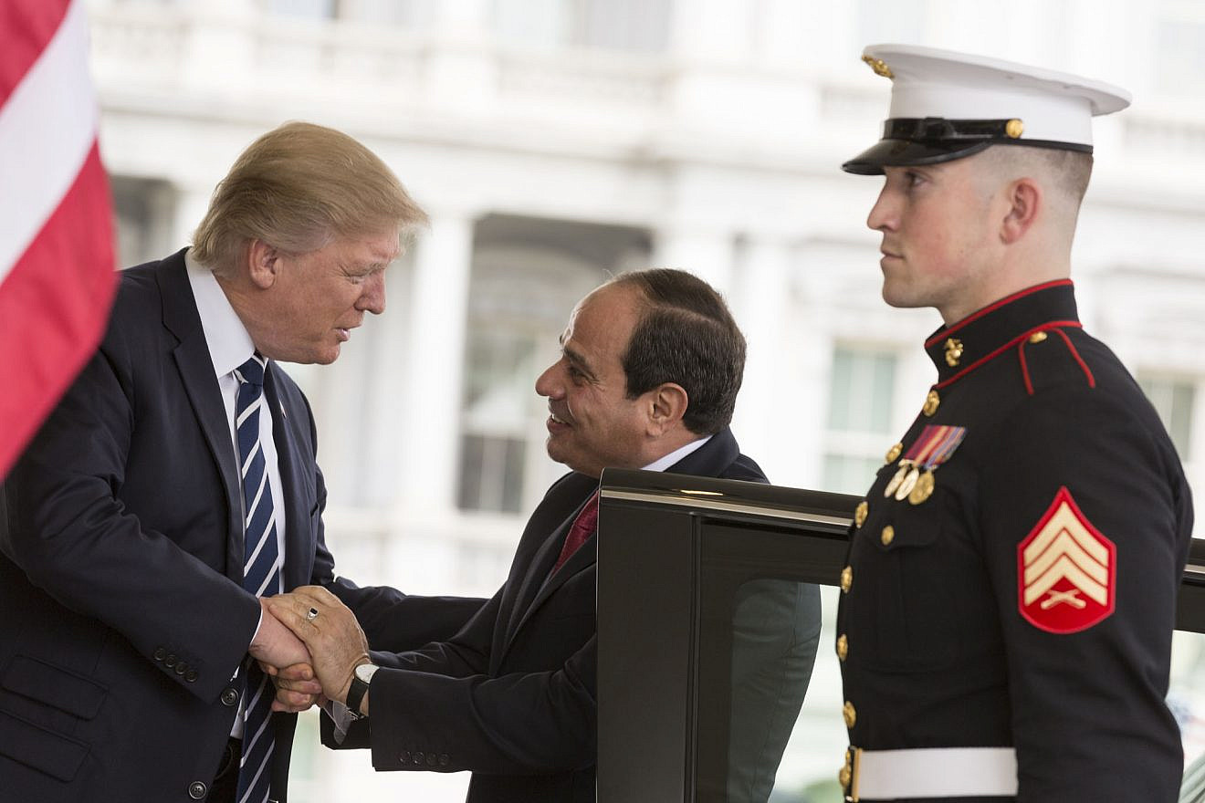 U.S. President Donald Trump welcomes Egyptian President Abdel Fattah el-Sisi on April 3, 2017, at the West Wing entrance of the White House in Washington, D.C. Credit: Official White House Photo by Shealah Craighead.