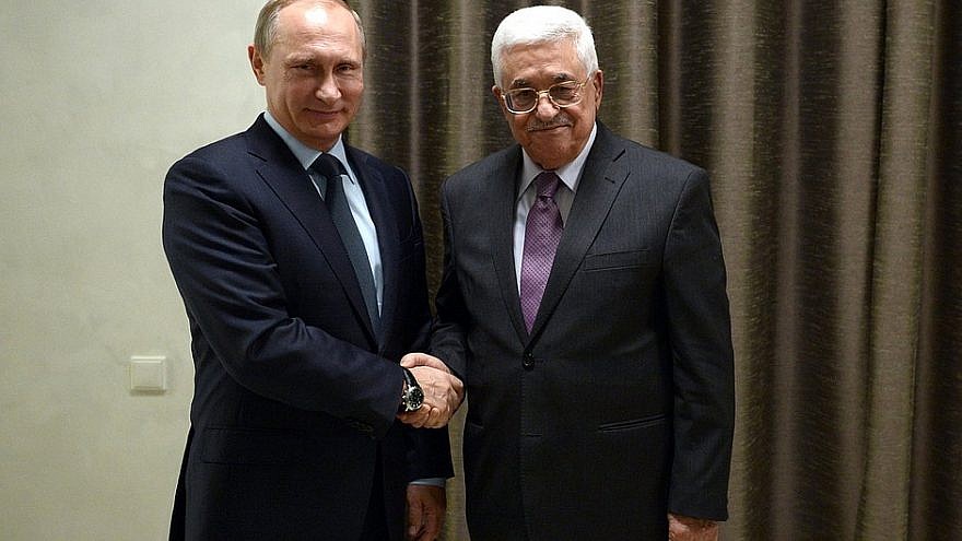 Russian President Vladimir Putin meets with Palestinian leader Mahmoud Abbas. Credit: Kremlin.ru