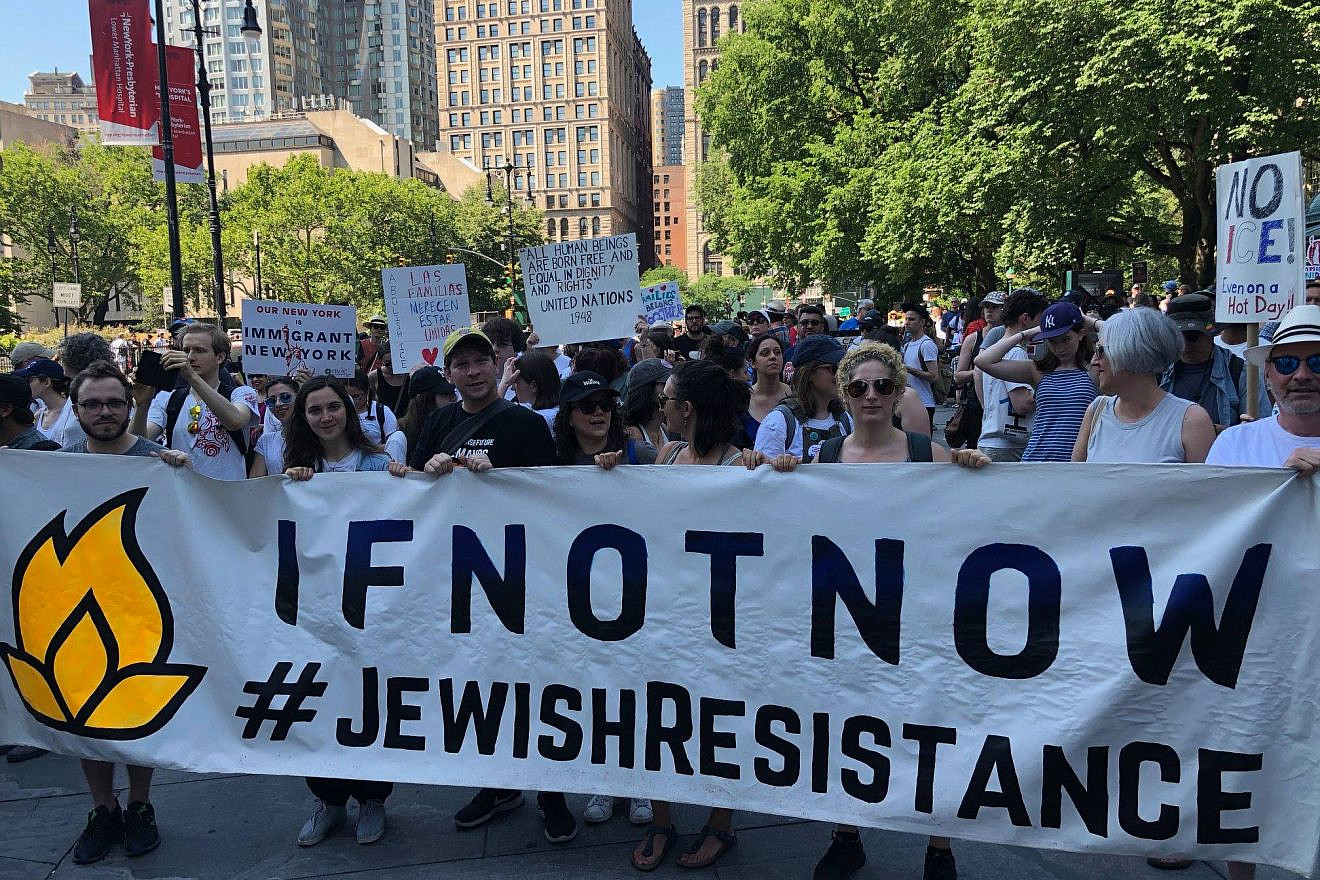 IfNotNow supporters at a rally in New York City. Source: IfNotNow via Facebook.