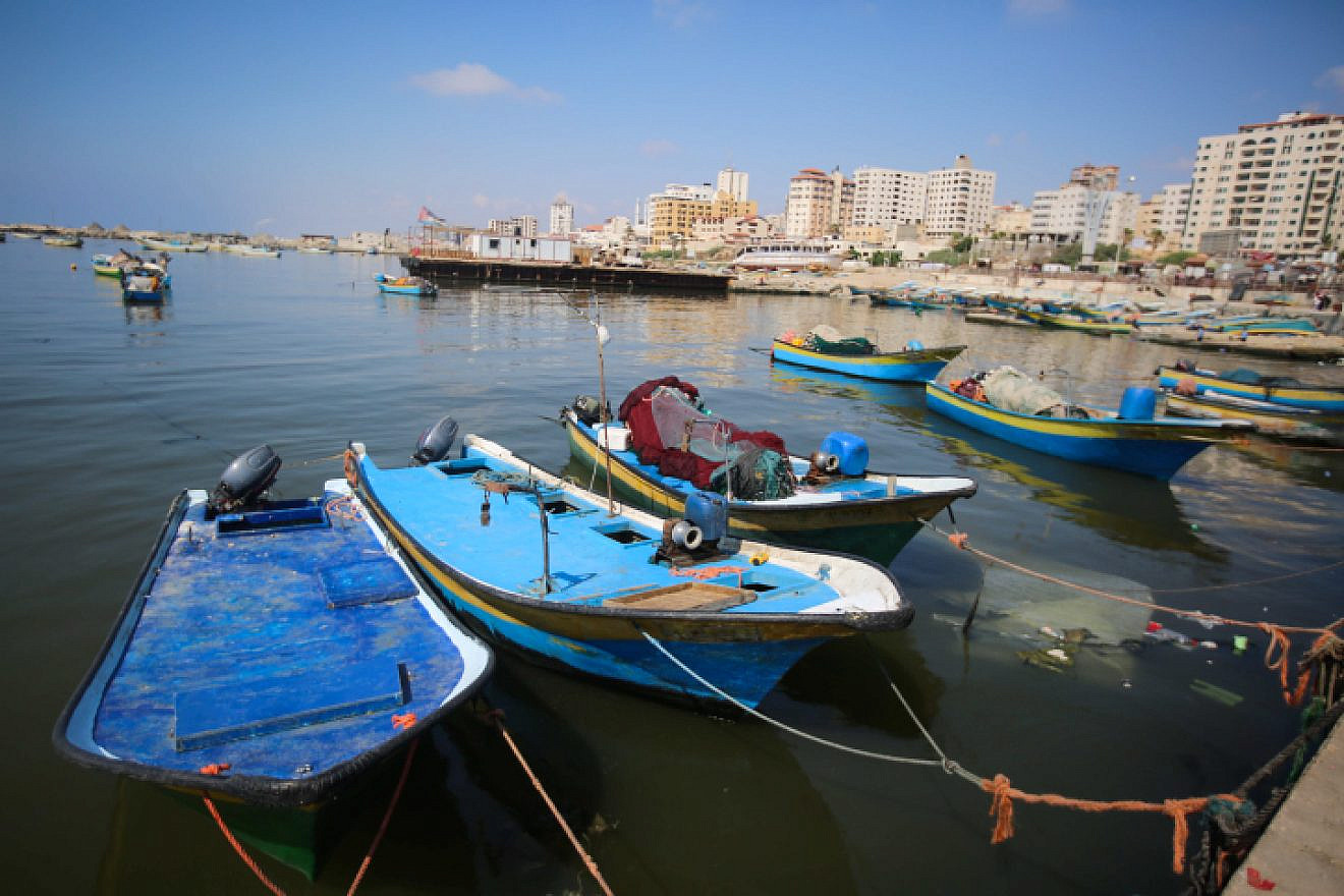 A view of fishing boats at the port of Gaza City, June 13, 2019. Photo by Hassan Jedi/Flash90.