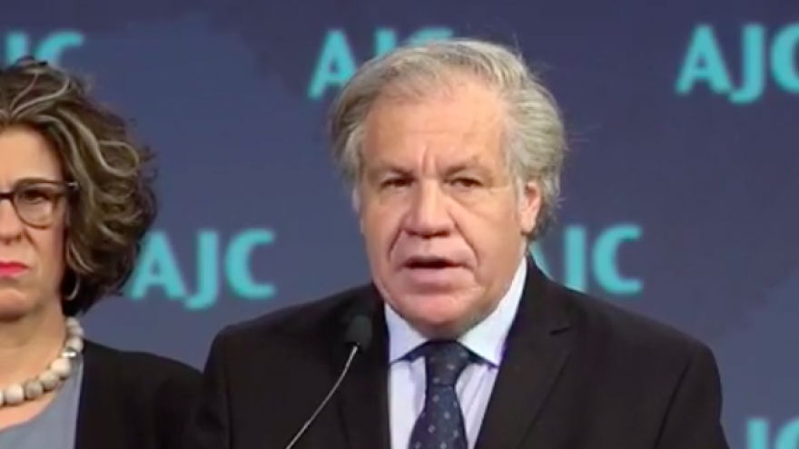 Luis Almagro, the secretary general of the Organization of American States, addresses the 2019 AJC Global Forum in Washington, D.C., on June 4, 2019. Credit: Screenshot.