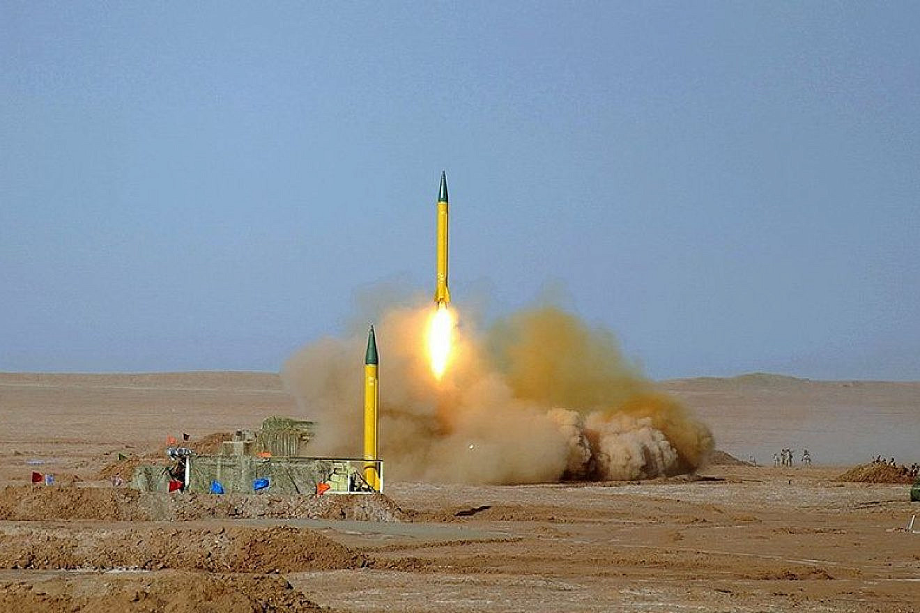 The Shahab-3 missile, seen here during Iran's 2012 “Great Prophet” military exercise. The Shahab-3 is a medium-range ballistic missile capable of delivering nuclear weapons. Credit: Hossein Velayati via Wikimedia Commons.