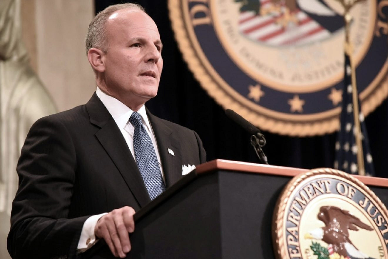 Elan Carr, U.S. Special Envoy to Monitor and Combat Anti-Semitism, at the U.S. Department of Justice Summit on Combating Anti-Semitism in Washington, D.C., July 15, 2019. Credit: DOJ.