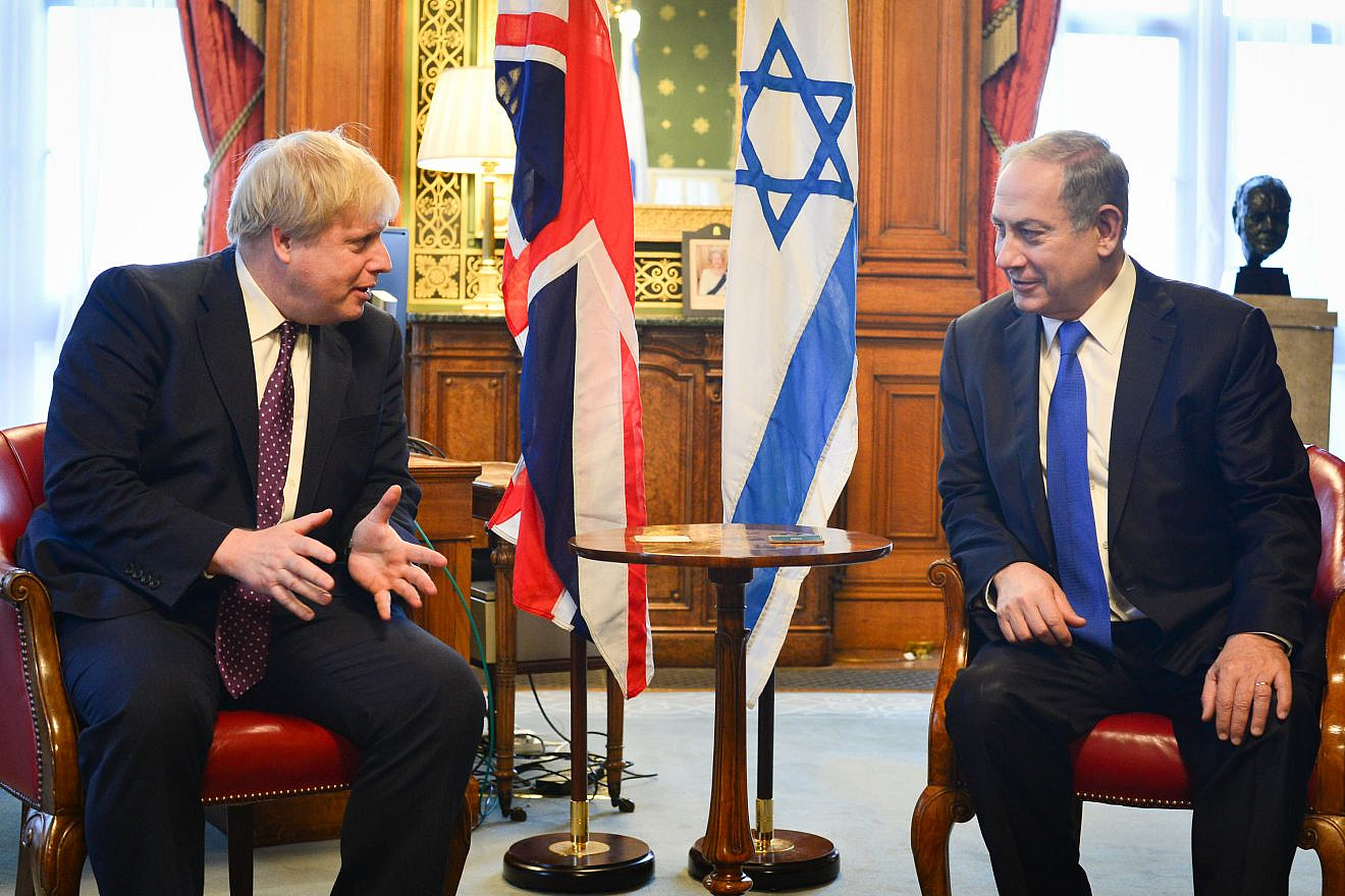 British Foreign Secretary Boris Johnson with Israeli Prime Minister Benjamin Netanyahu in London in 2017. Credit: Kobi Gideon/GPO.