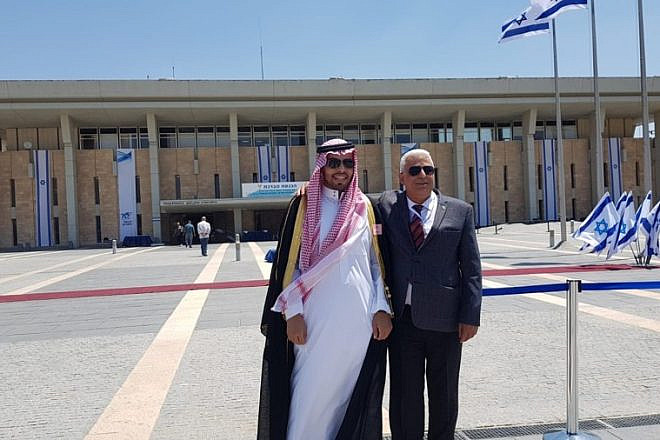 Saudi blogger Mohammad Saud visits Israel’s Knesset in Jerusalem on July 22, 2019. Source: Arab Press.