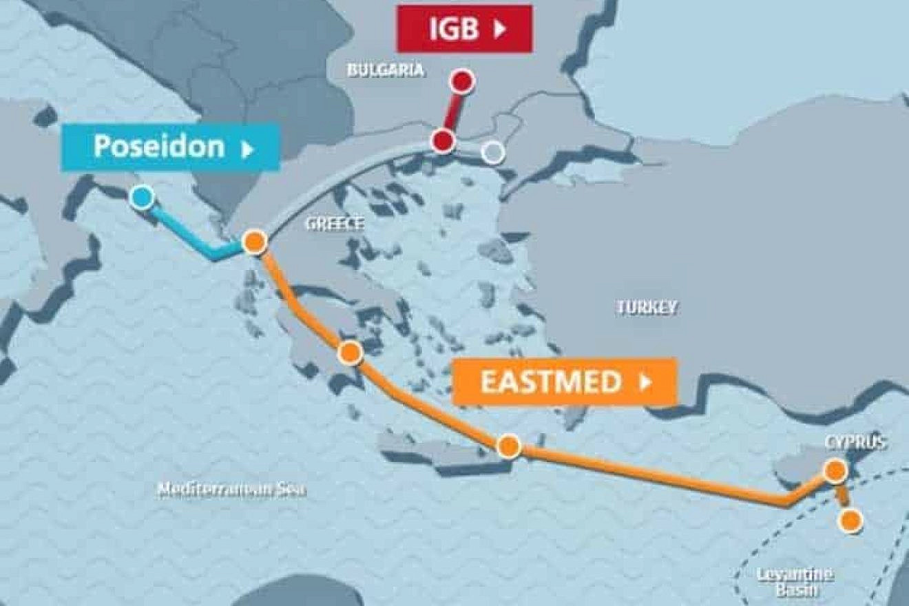 The proposed EastMed pipeline. Credit: IGI Poseidon.