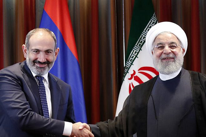 Armenian Prime Minister Nikol Pashinyan with Iran's President Hassan Rouhani in 2018. Credit: Armenia Government.