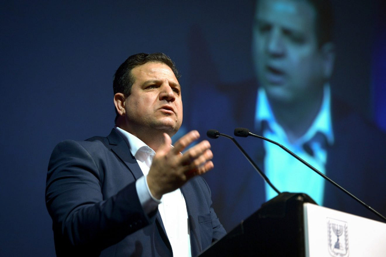 Joint Arab List member Ayman Odeh speaks during a conference at Tel Aviv University on March 10, 2019. Photo by Flash90.