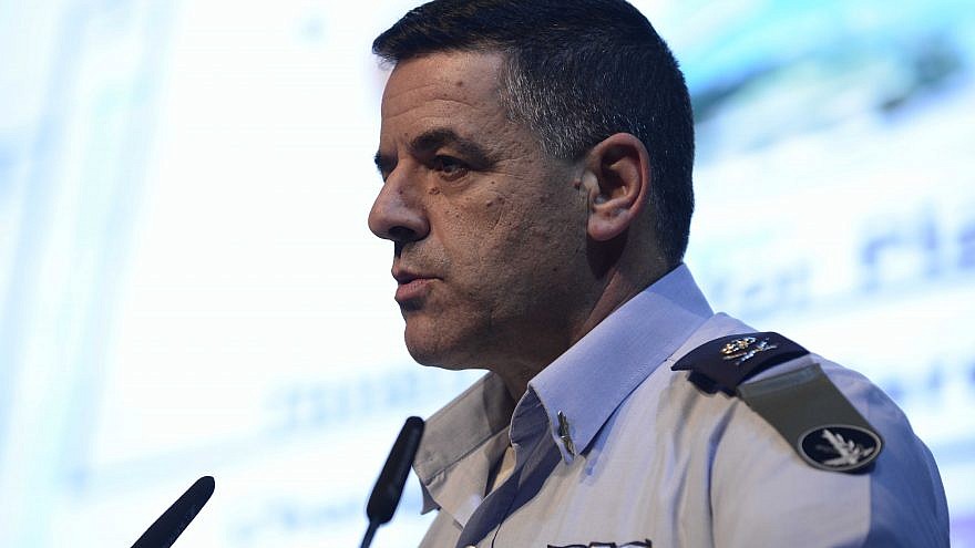 Israeli Air Force Commander Maj. Gen. Amikam Norkin speaking in 2017. Photo by Tomer Neuberg/Flash90.