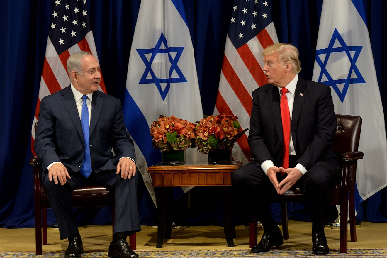 Israeli Prime Minister Benjamin Netanyahu meets with U.S. President Donald Trump in New York on Sept. 18, 2017. Photo by Avi Ohayon/GPO.