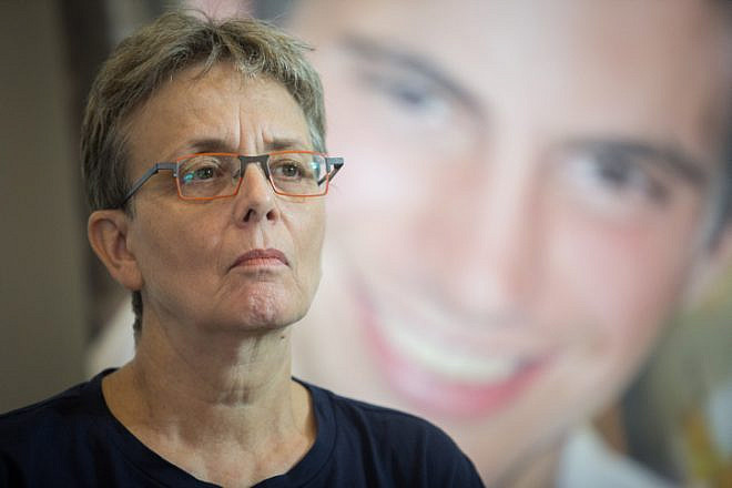 Leah Goldin, the mother of Lt. Hadar Goldin, whose remains are being held by Hamas in the Gaza Strip, attends a press conference, Aug. 5, 2018. Photo by Hadas Parush/Flash90.