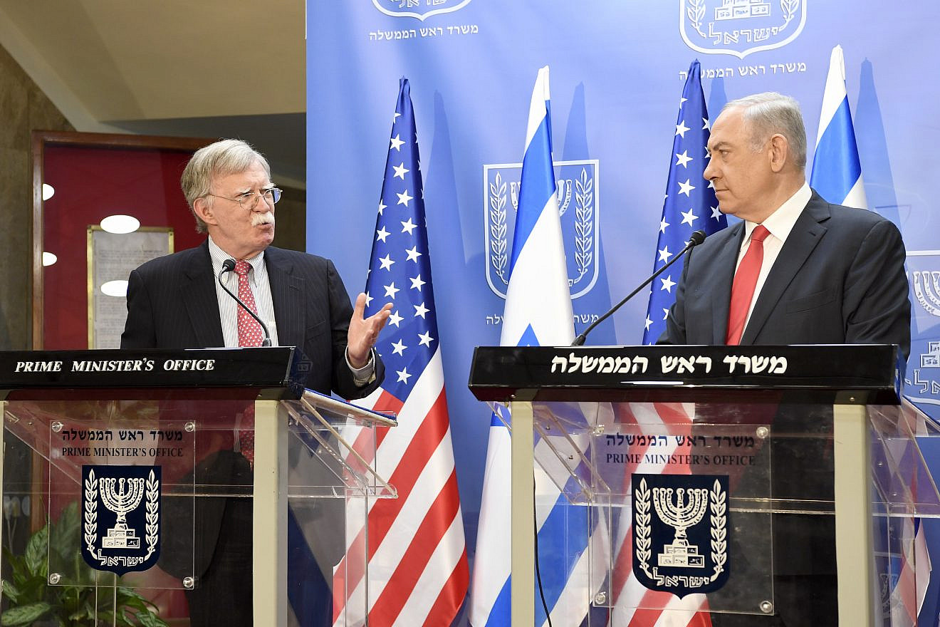 U.S. National Security Advisor John Bolton holds a joint press conference with Israeli Prime Minister Binyamin Netanyahu at the Prime Minister’s office in Jerusalem, June 23, 2019. Credit: Matty Stern/U.S. Embassy Jerusalem.